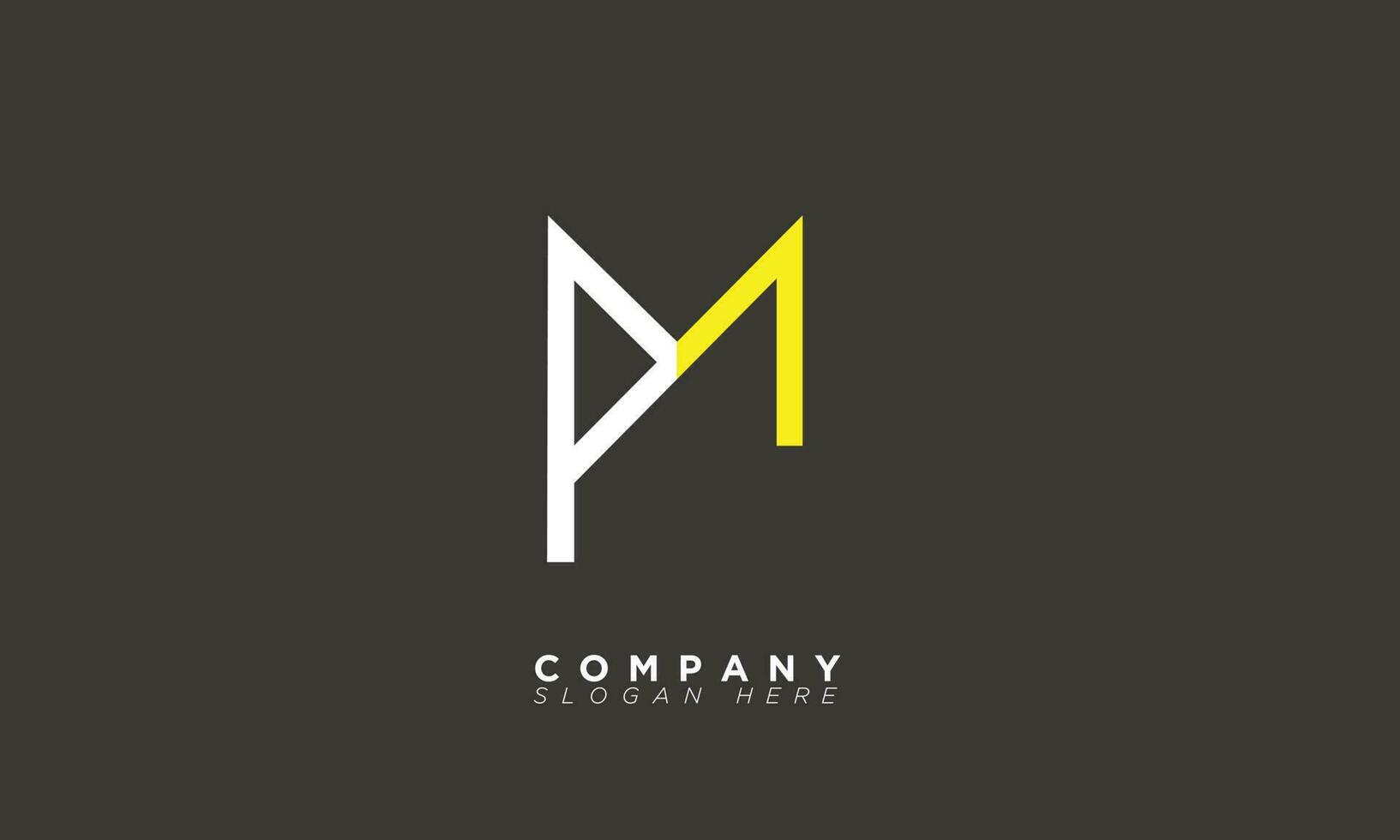 Alphabet letters Initials Monogram logo PM, MP, P and M vector