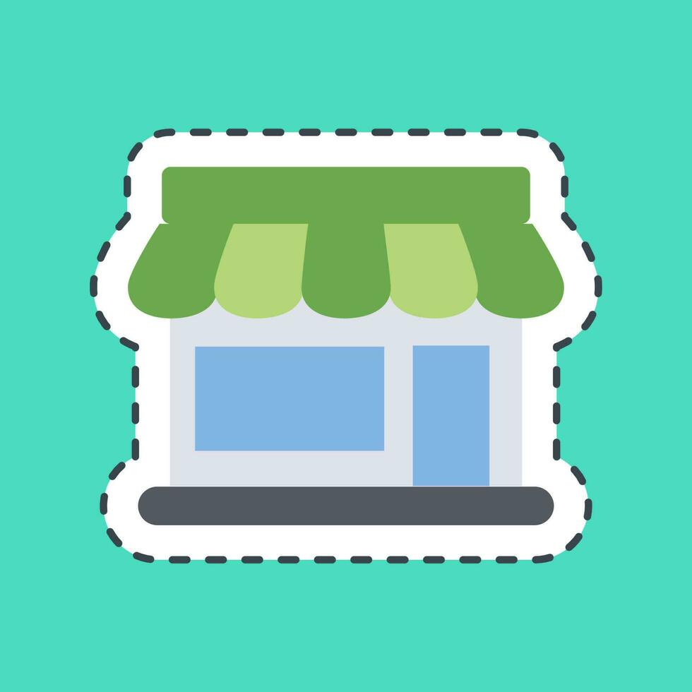 Sticker line cut shop. Building elements. Good for prints, web, posters, logo, site plan, map, infographics, etc. vector