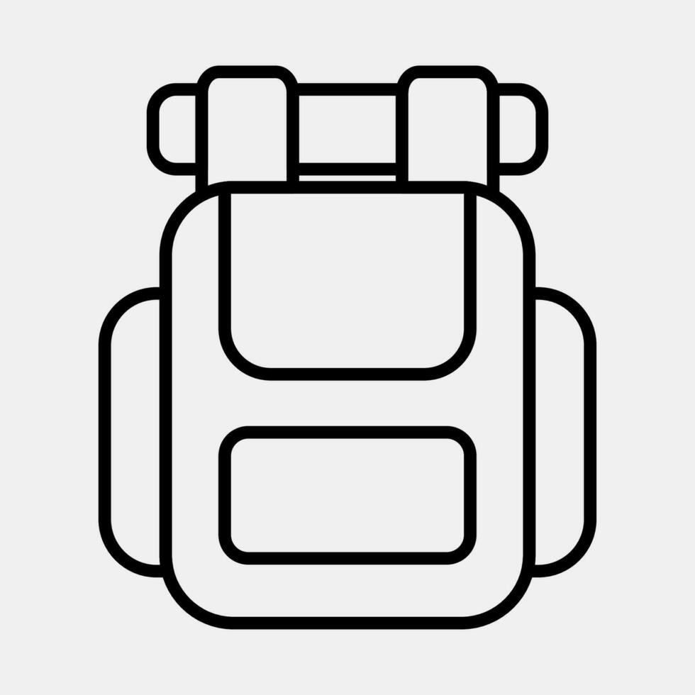 Icon backpack. Camping and adventure elements. Icons in line style. Good for prints, posters, logo, advertisement, infographics, etc. vector