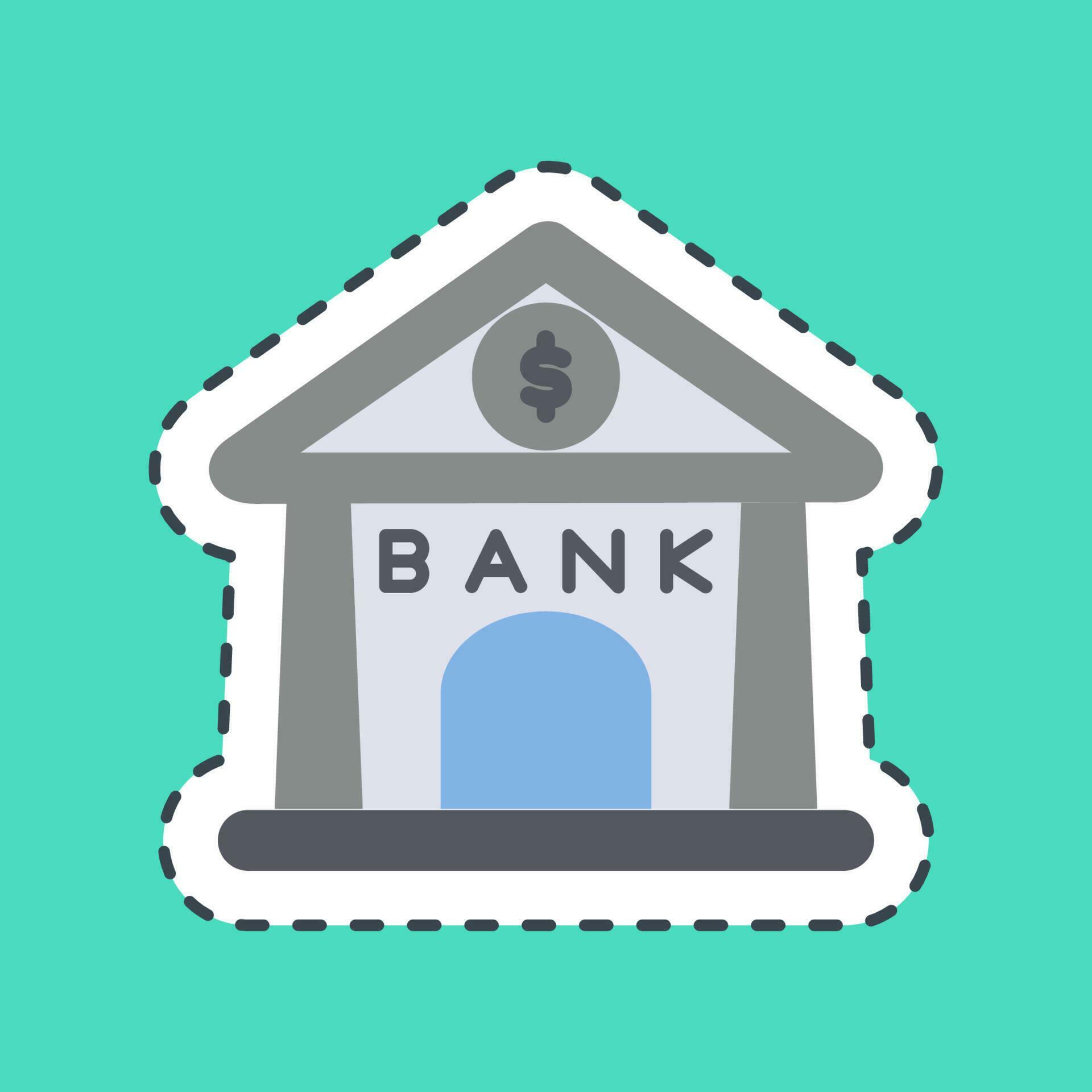 Sticker line cut bank. Building elements. Good for prints, web, posters