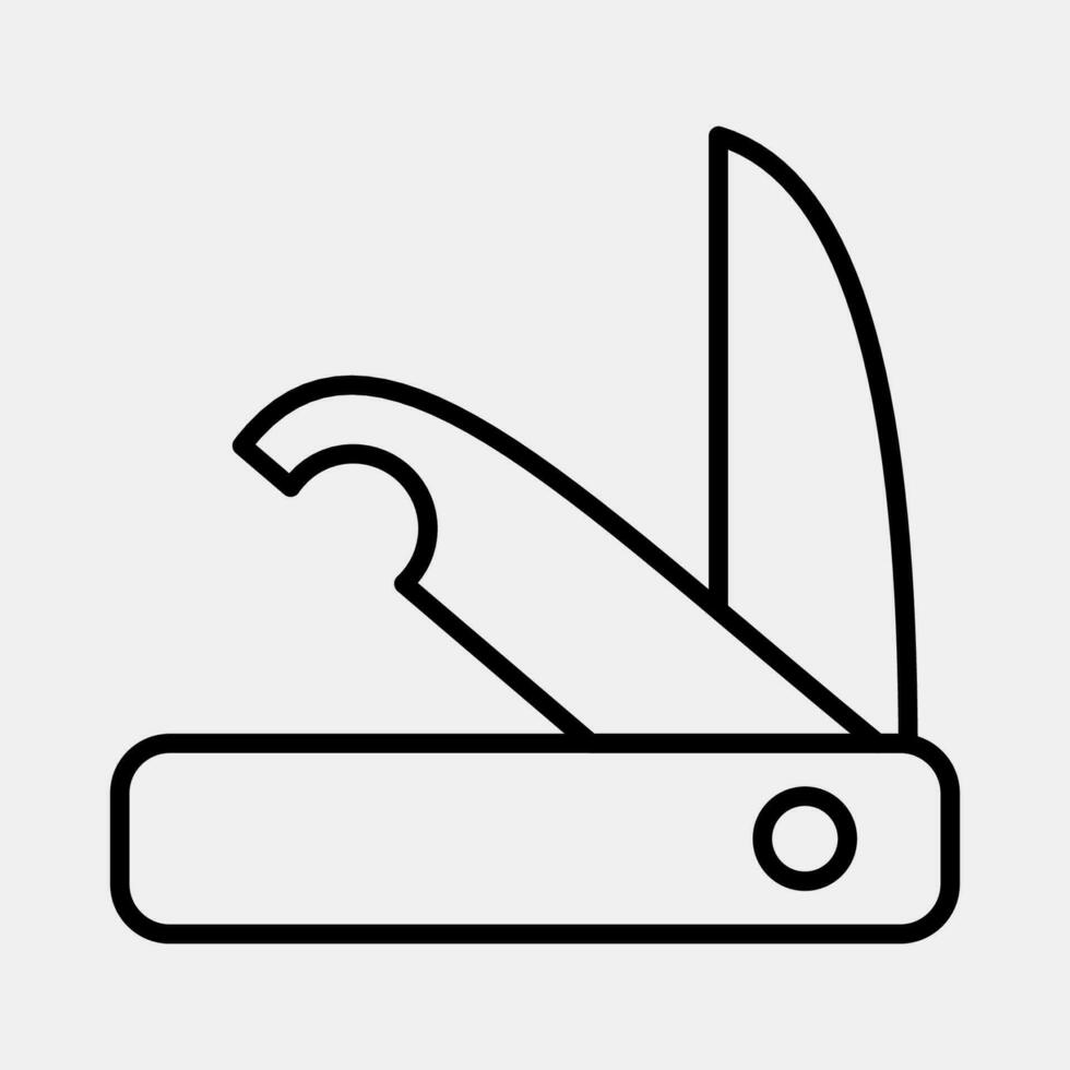Icon clasp knife. Camping and adventure elements. Icons in line style. Good for prints, posters, logo, advertisement, infographics, etc. vector