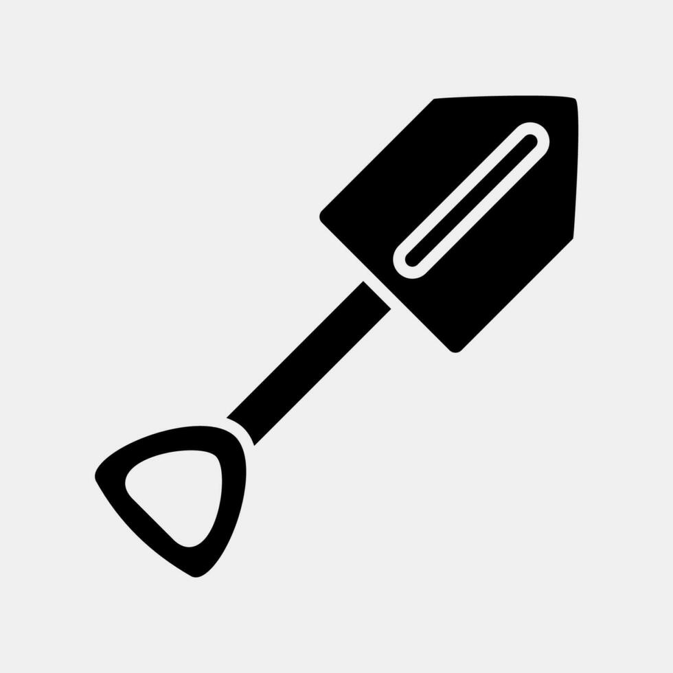 Icon shovel. Camping and adventure elements. Icons in glyph style. Good for prints, posters, logo, advertisement, infographics, etc. vector