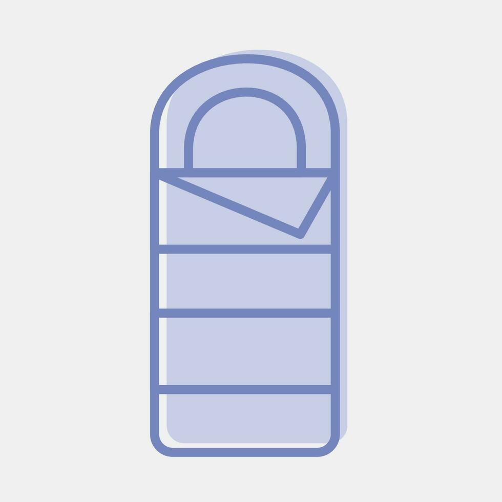 Icon sleeping bag. Camping and adventure elements. Icons in two tone style. Good for prints, posters, logo, advertisement, infographics, etc. vector