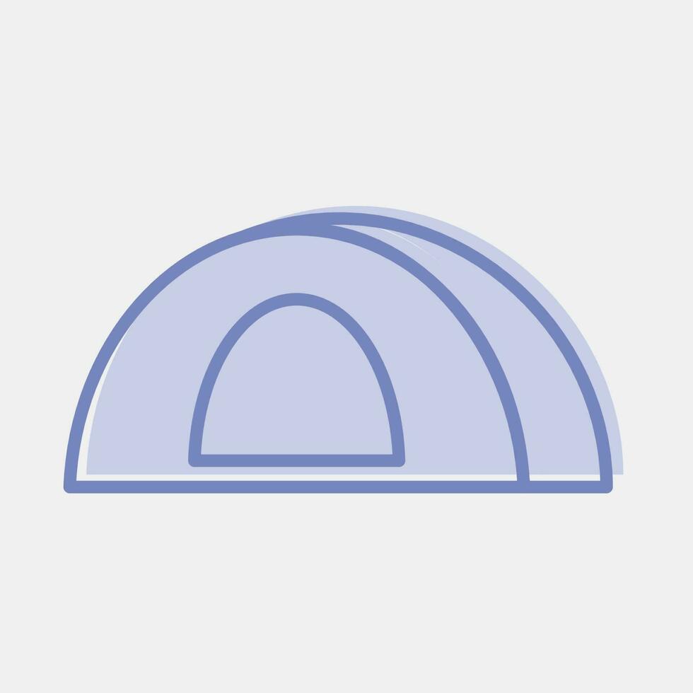 Icon tent. Camping and adventure elements. Icons in two tone style. Good for prints, posters, logo, advertisement, infographics, etc. vector