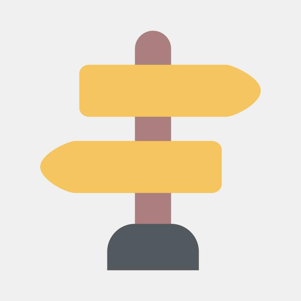 Icon direction sign. Camping and adventure elements. Icons in flat style. Good for prints, posters, logo, advertisement, infographics, etc. vector