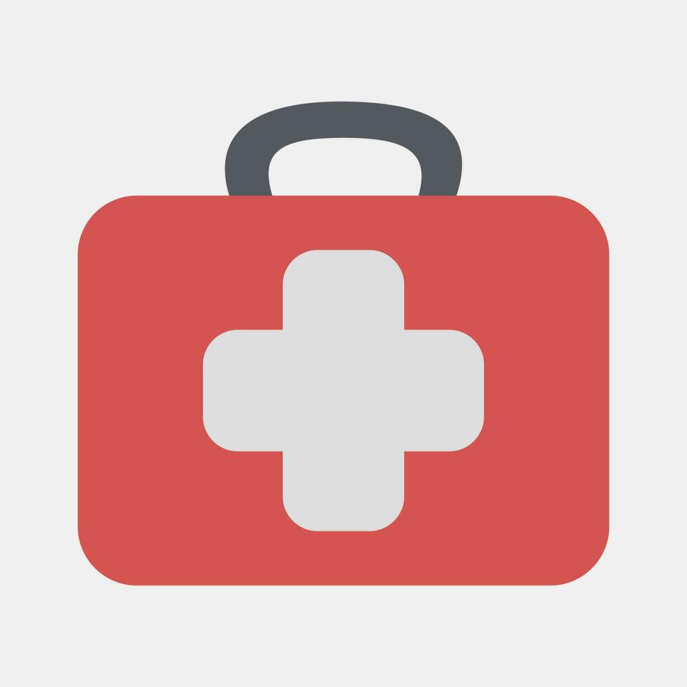 Icon first aid. Camping and adventure elements. Icons in flat style. Good for prints, posters, logo, advertisement, infographics, etc. vector