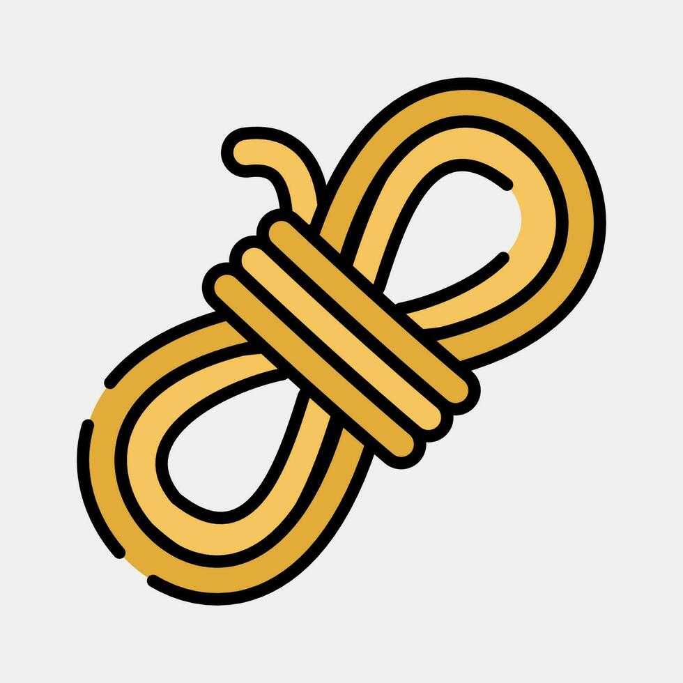 Icon rope. Camping and adventure elements. Icons in filled line style. Good for prints, posters, logo, advertisement, infographics, etc. vector