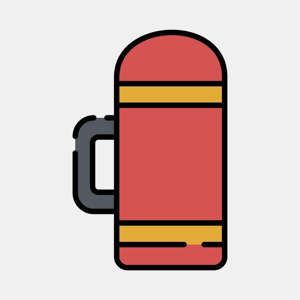 Icon thermos. Camping and adventure elements. Icons in filled line style. Good for prints, posters, logo, advertisement, infographics, etc. vector