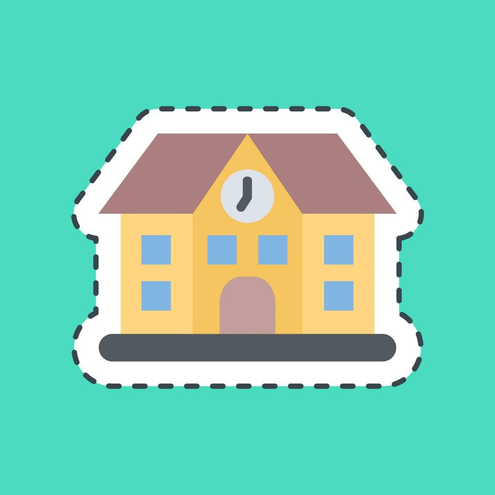 Sticker line cut school. Building elements. Good for prints, web, posters, logo, site plan, map, infographics, etc. vector