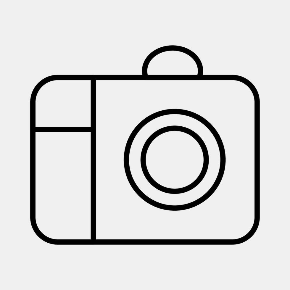 Icon camera. Camping and adventure elements. Icons in line style. Good for prints, posters, logo, advertisement, infographics, etc. vector