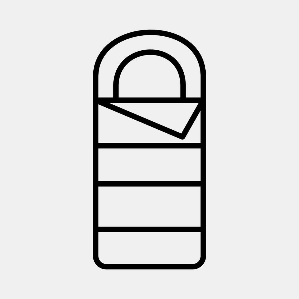 Icon sleeping bag. Camping and adventure elements. Icons in line style. Good for prints, posters, logo, advertisement, infographics, etc. vector