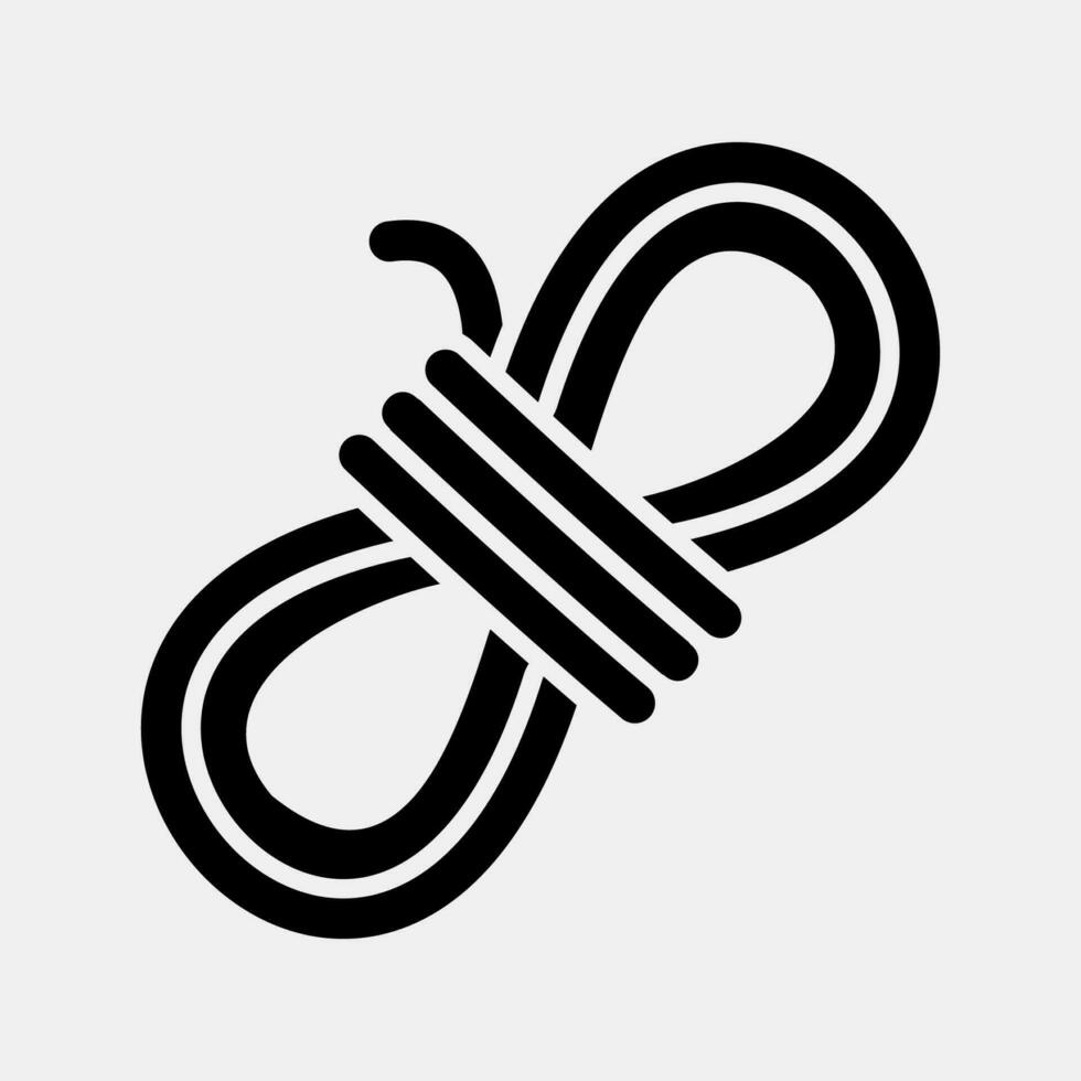 Icon rope. Camping and adventure elements. Icons in glyph style. Good for prints, posters, logo, advertisement, infographics, etc. vector
