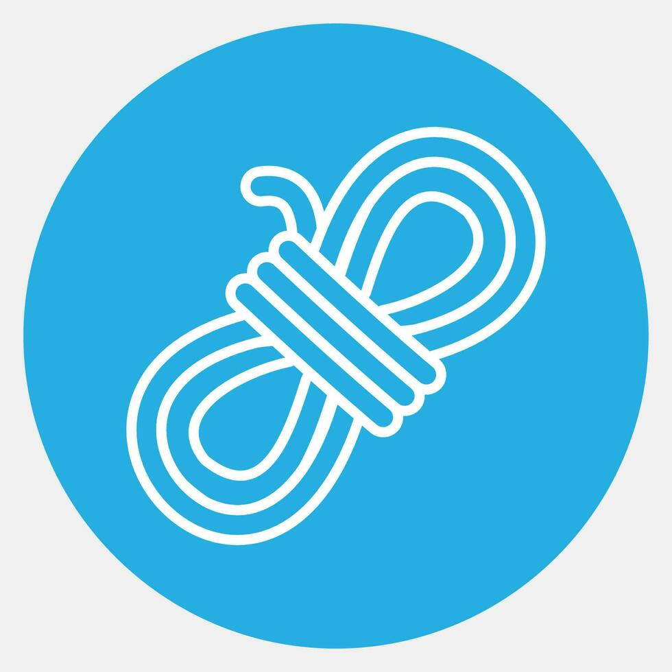 Icon rope. Camping and adventure elements. Icons in blue round style. Good for prints, posters, logo, advertisement, infographics, etc. vector