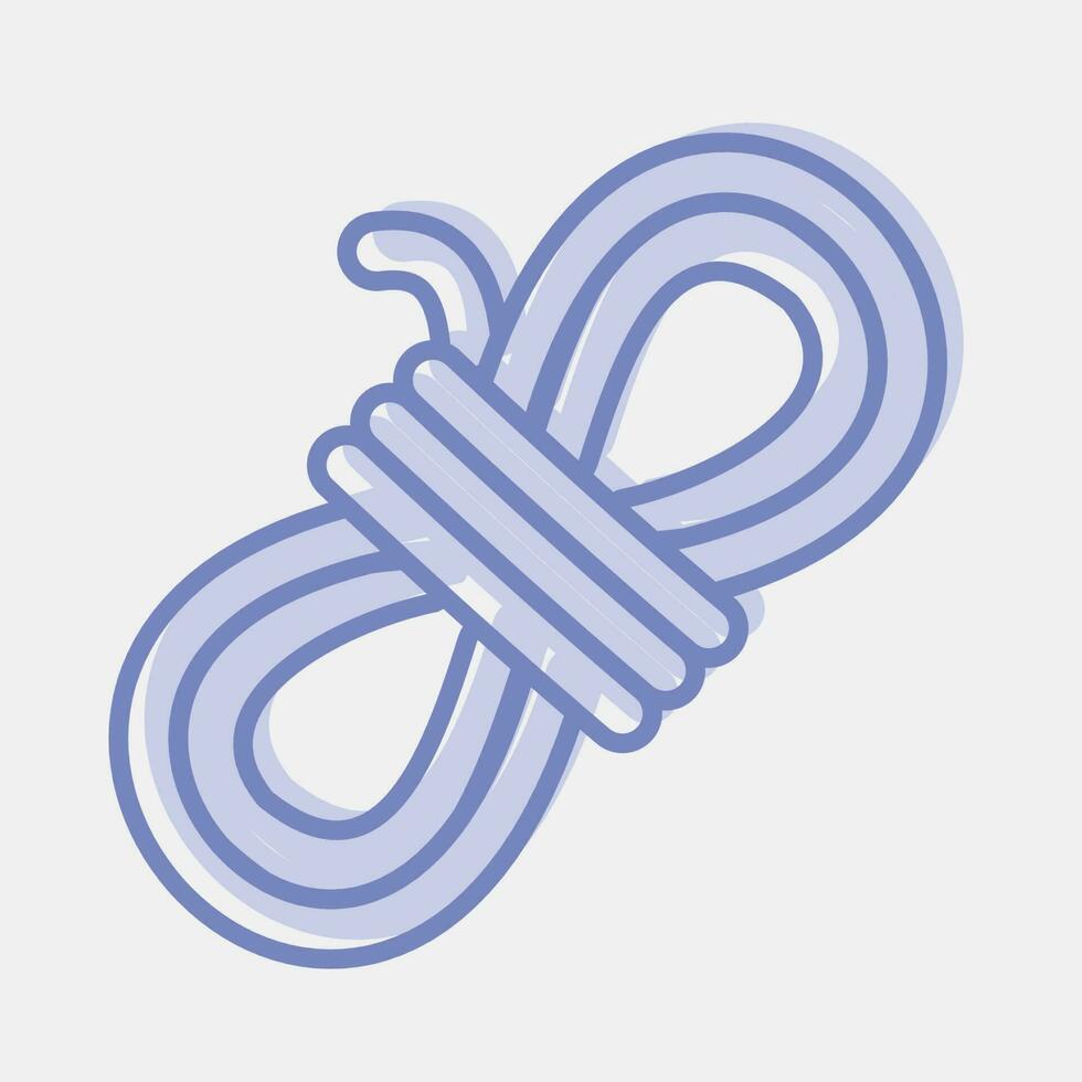 Icon rope. Camping and adventure elements. Icons in two tone style. Good for prints, posters, logo, advertisement, infographics, etc. vector