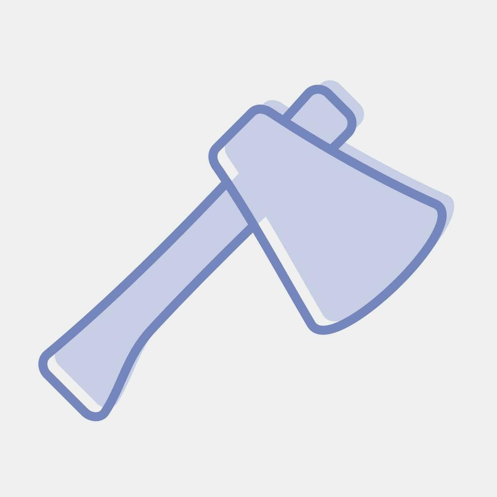 Icon axe. Camping and adventure elements. Icons in two tone style. Good for prints, posters, logo, advertisement, infographics, etc. vector