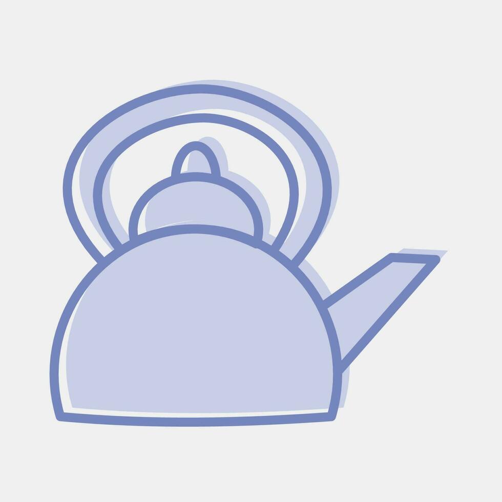 Icon kettle. Camping and adventure elements. Icons in two tone style. Good for prints, posters, logo, advertisement, infographics, etc. vector
