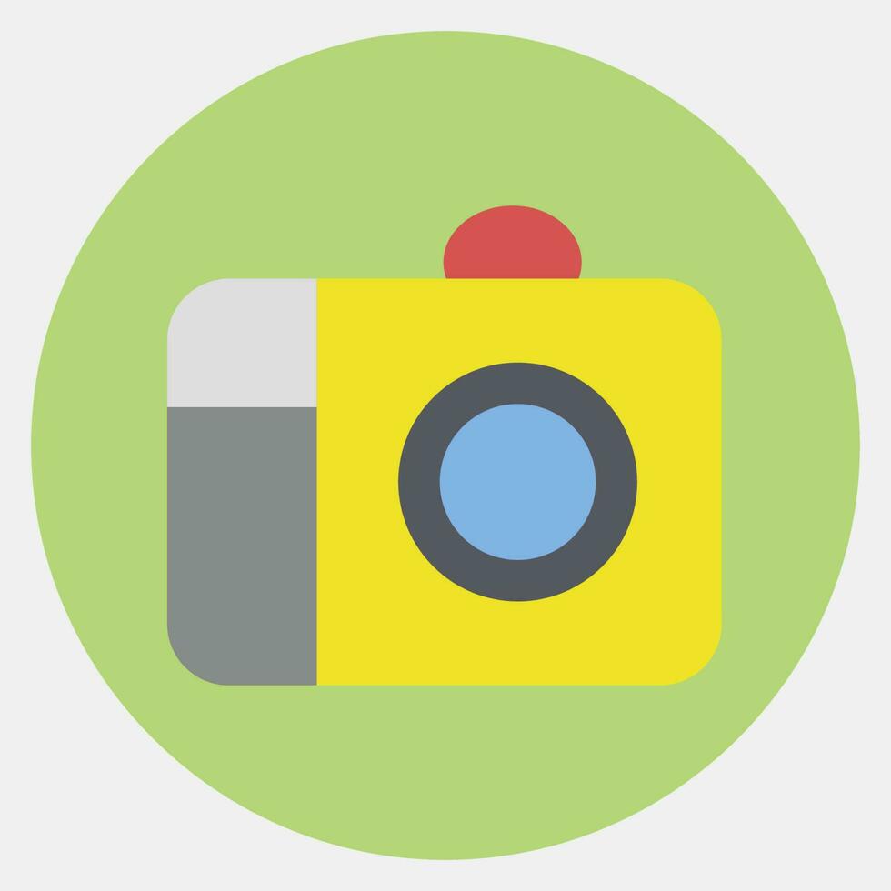 Icon camera. Camping and adventure elements. Icons in color mate style. Good for prints, posters, logo, advertisement, infographics, etc. vector