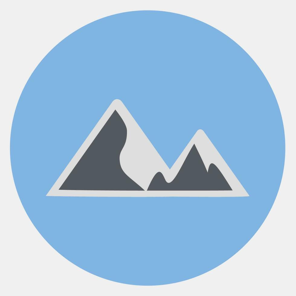 Icon mountains. Camping and adventure elements. Icons in color mate style. Good for prints, posters, logo, advertisement, infographics, etc. vector