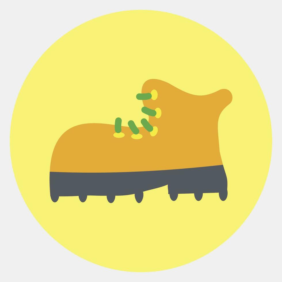 Icon shoes. Camping and adventure elements. Icons in color mate style. Good for prints, posters, logo, advertisement, infographics, etc. vector