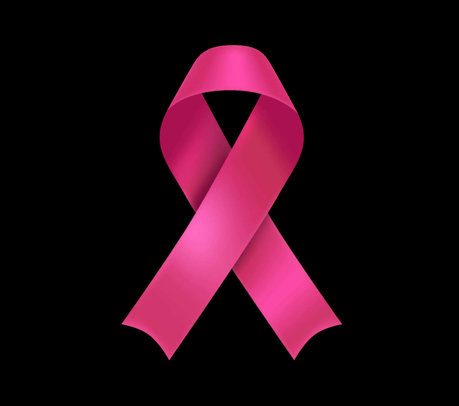 Breast cancer awareness symbol. Pink ribbon isolated on black ...