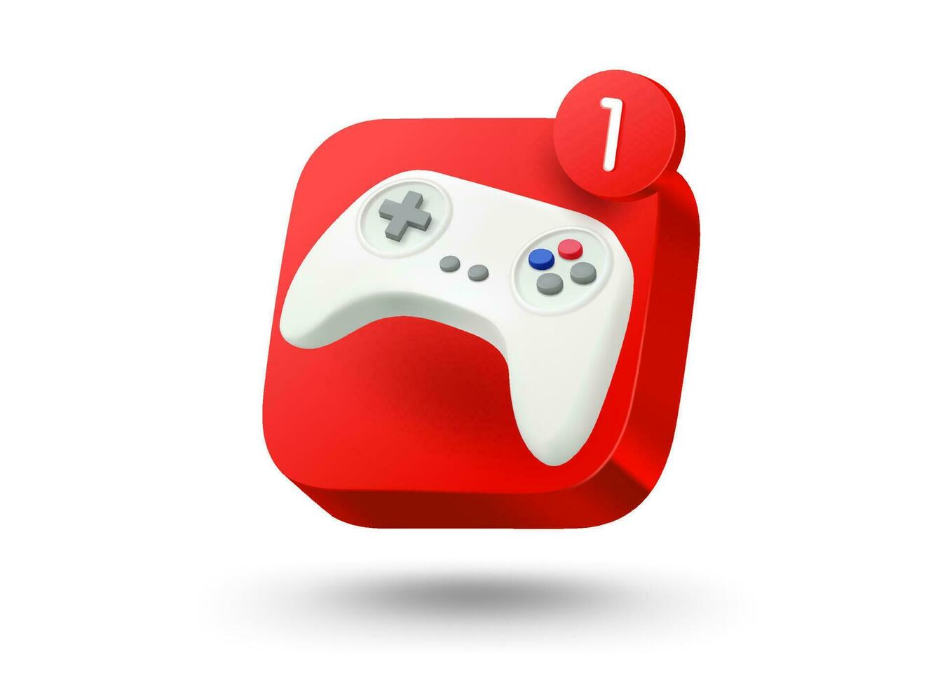 Game app button. 3d vector mobile application icon