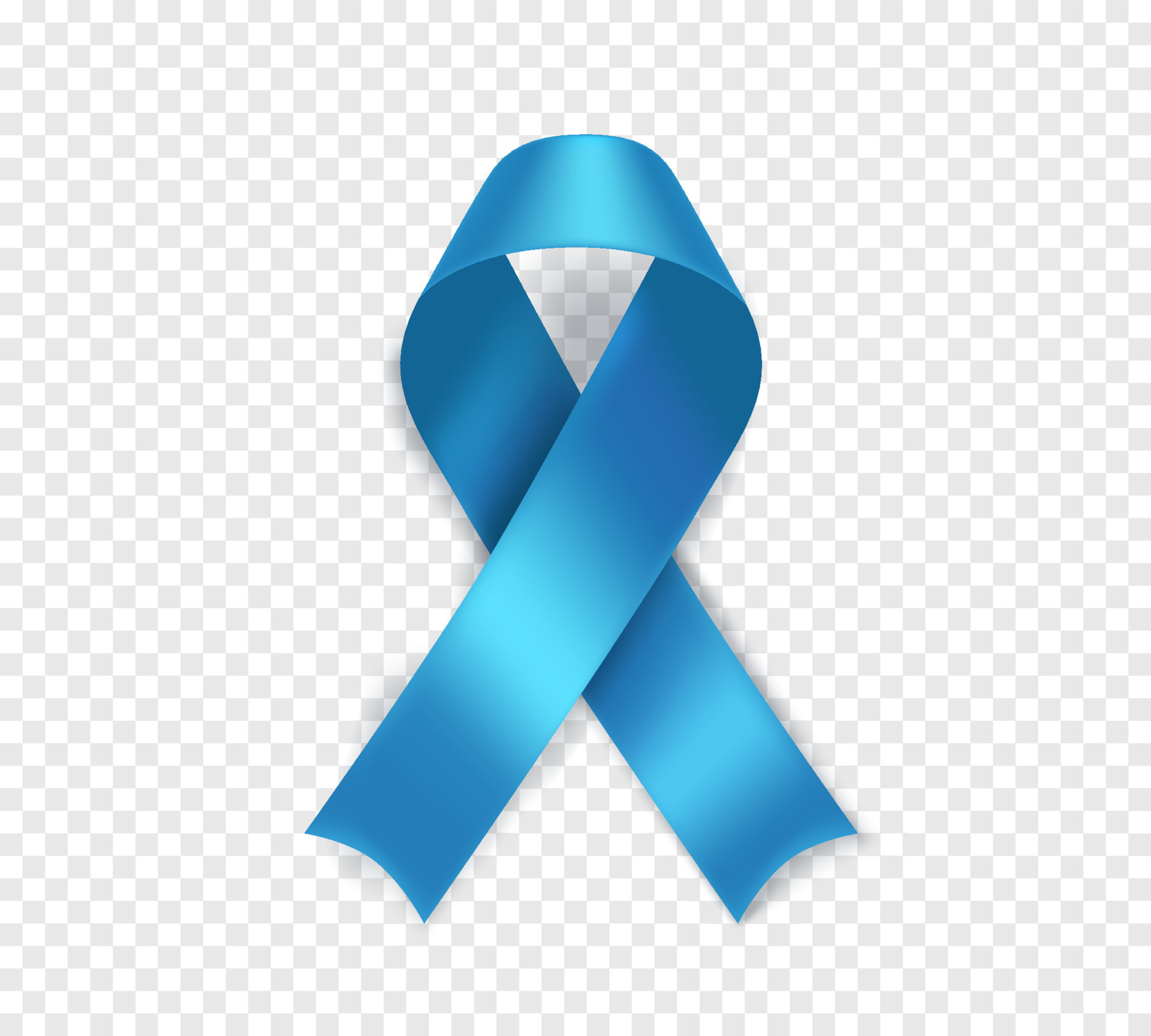 Prostate cancer awareness symbol. Light blue ribbon isolated on