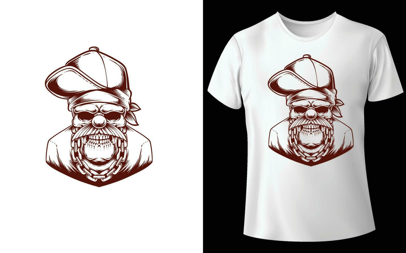 Best vector skull with cap t shirt design