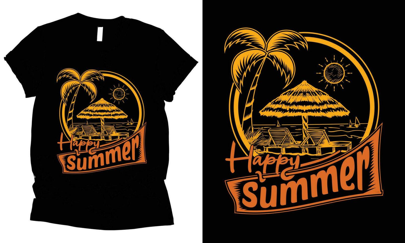 Happy Summer vector t-shirt design.