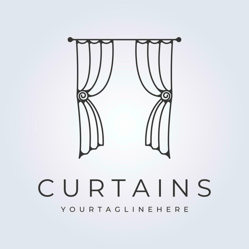 inspiration curtains logo icon symbol vector illustration design template