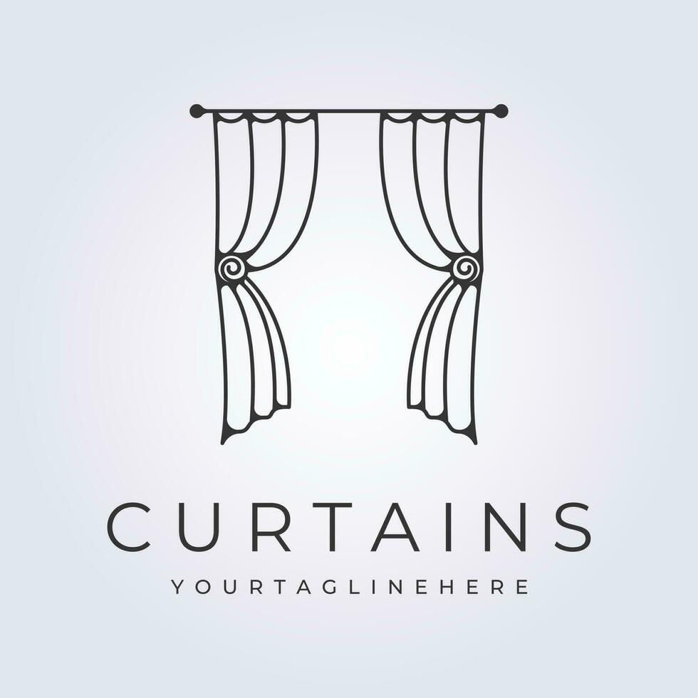 inspiración cortinas logo icono símbolo vector ilustración diseño modelo