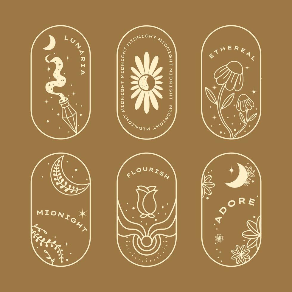 Boho Celestial Magic Mystical Illustration vector