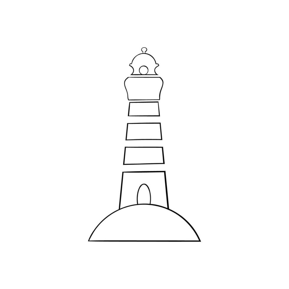 Lighthouse tower. Hand drawn for your design. Vector illustration