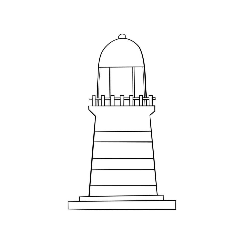 Lighthouse tower. Hand drawn for your design. Vector illustration