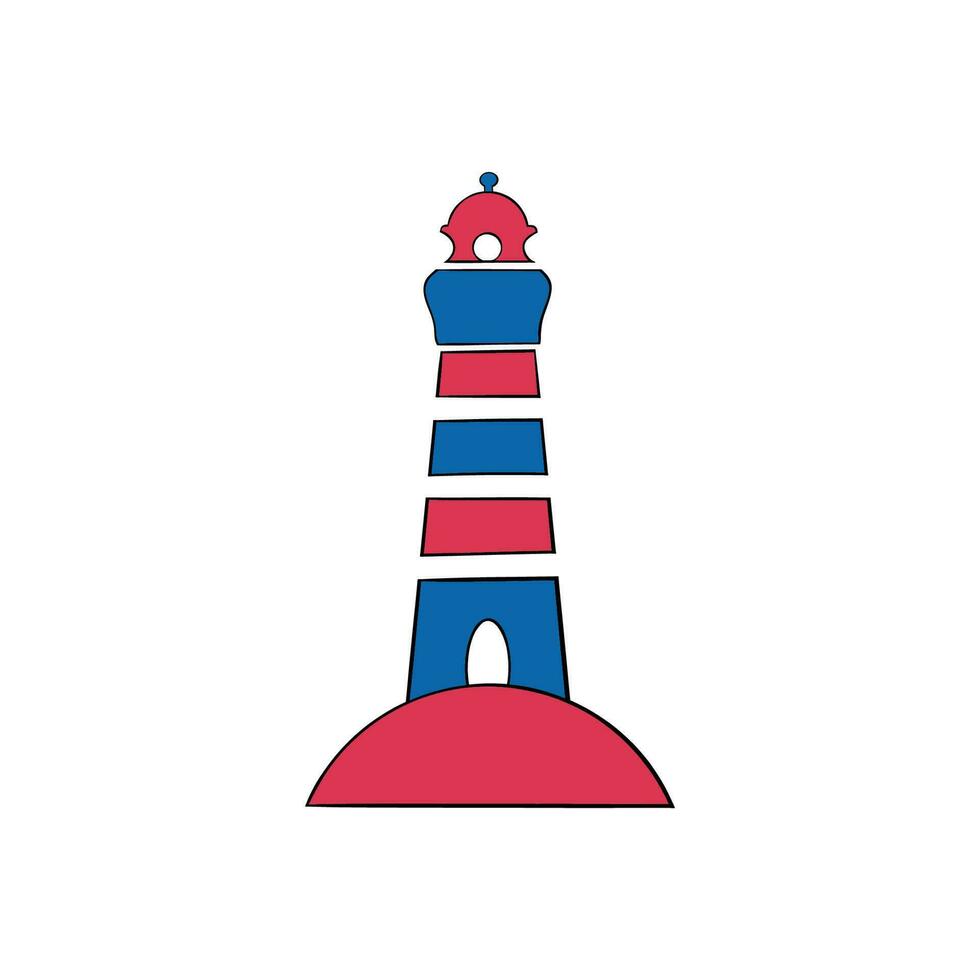 Lighthouse tower. Hand drawn for your design. Vector illustration