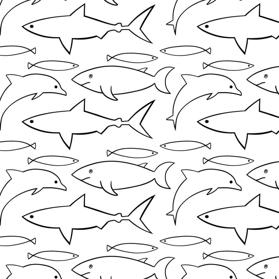 Hand drawn vector illustrations - seamless pattern of seashells. Marine background. Perfect for invitations, greeting cards, posters, prints, banners, flyers etc