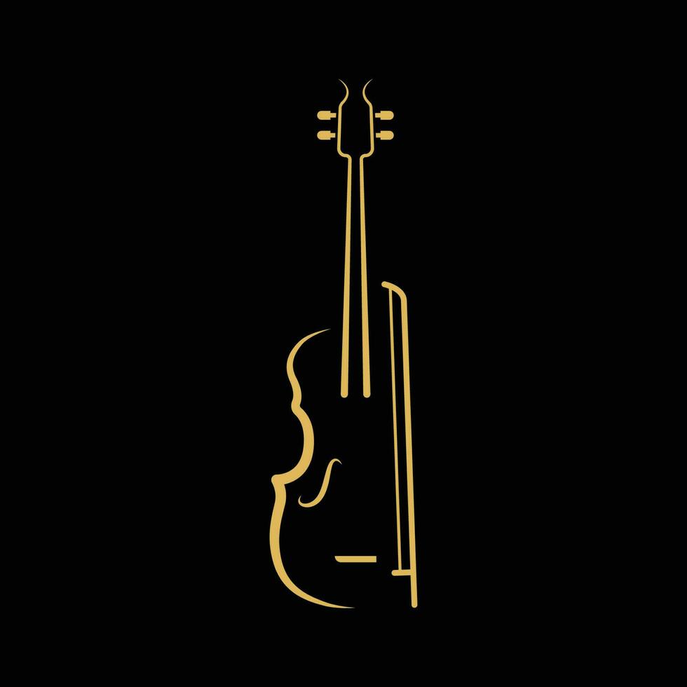 violín viola violín violonchelo bajo contrabajo música instrumento silueta logo diseño inspiración vector