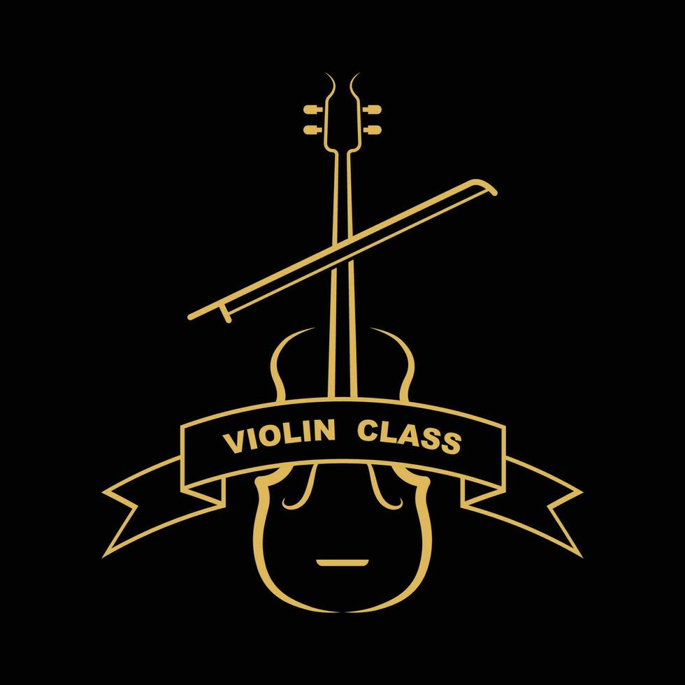 Violin Viola Fiddle Cello bass Contrabass music instrument silhouette logo design inspiration vector