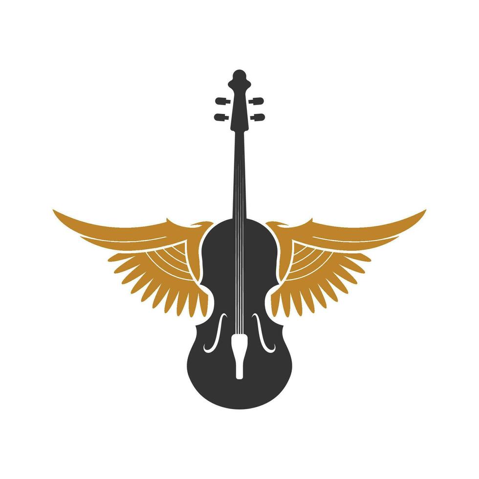 violín viola violín violonchelo bajo contrabajo música instrumento silueta logo diseño inspiración vector