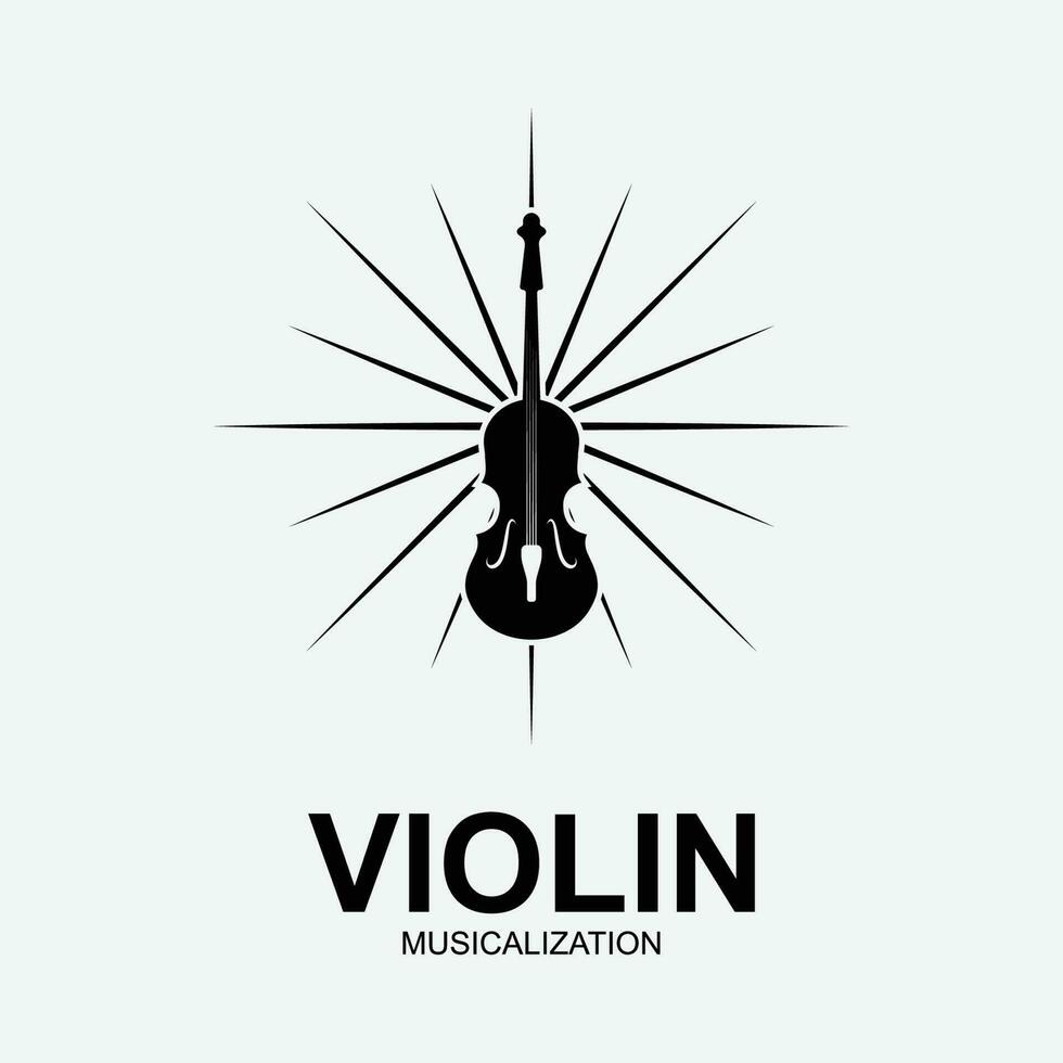 violín viola violín violonchelo bajo contrabajo música instrumento silueta logo diseño inspiración vector