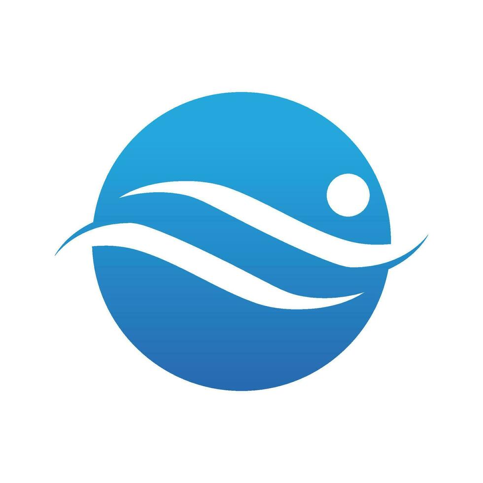 sencillo nadando piscina silueta, nadador atleta en mar Oceano agua ola logo diseño vector