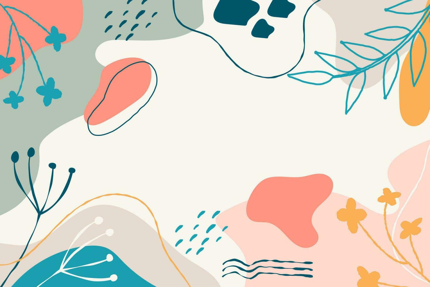 Hand drawn abstract doodle background in flat design vector