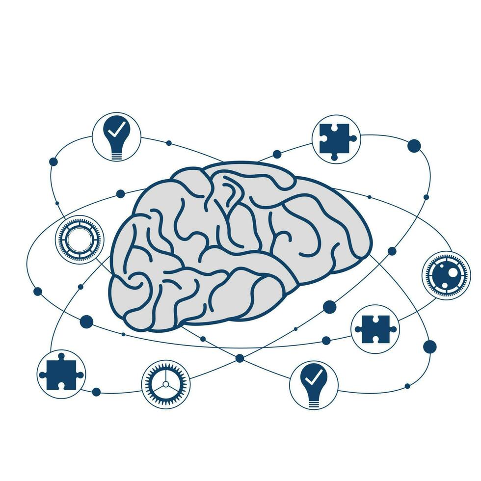 brain concept illustration vector