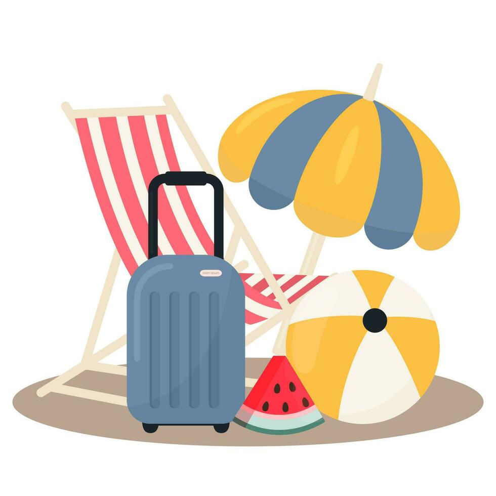 summer vacation items vector