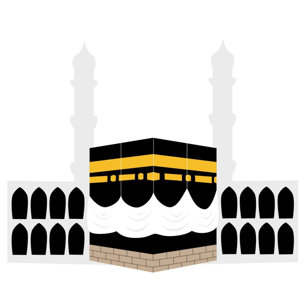 kaaba islámico edificio ilustración vector