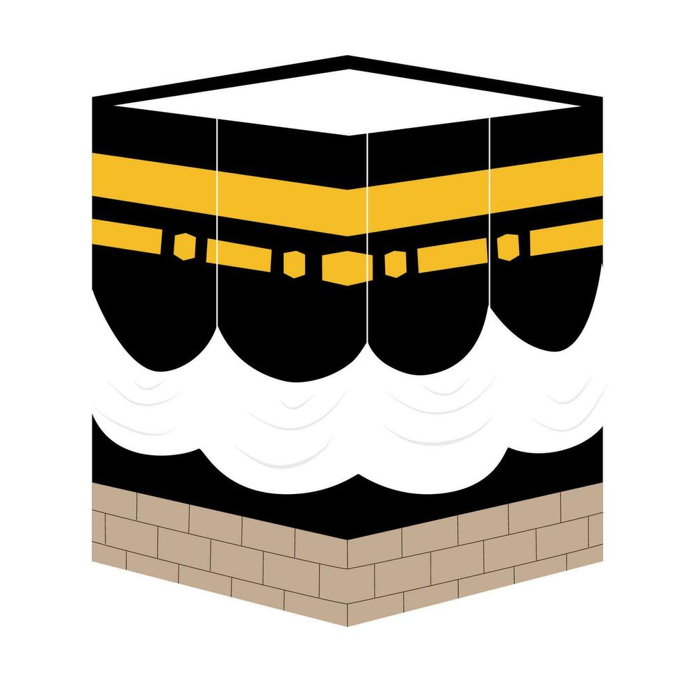 kaaba islámico edificio ilustración vector