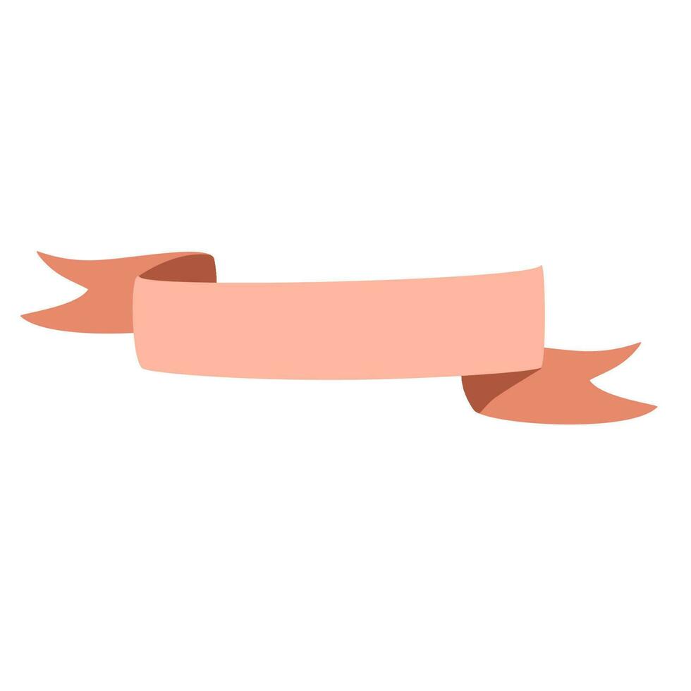 Peach Ribbon Banner Decoration vector