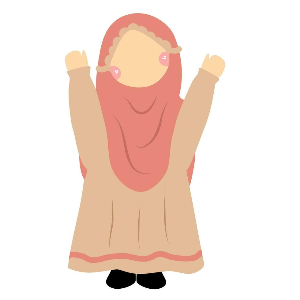Cute expression of muslim children vector