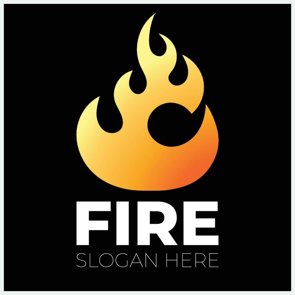 Fire Flame vector logo design.