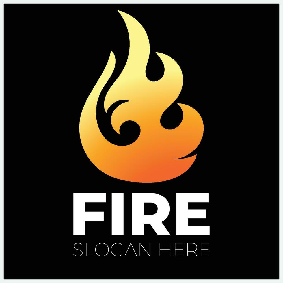 Fire Flame vector logo design.