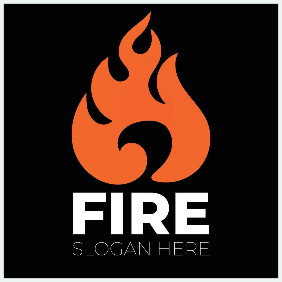 Fire Flame vector logo design.